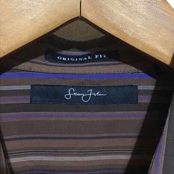 Sean John Original Fit Brown Button Up Shirt XL - Picture 4 of 6